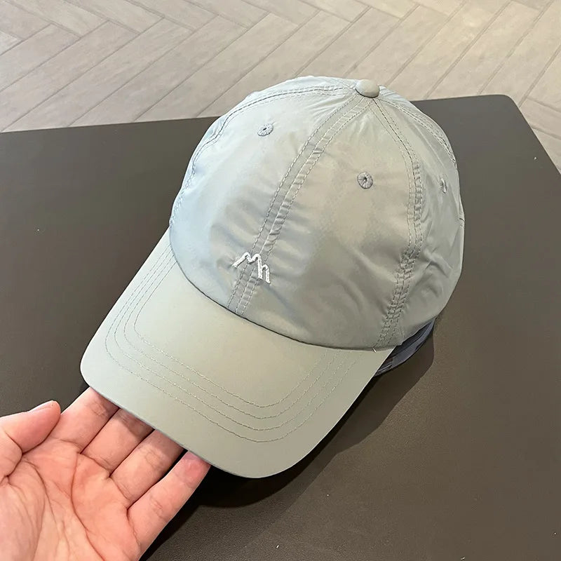 Cappellino estivo ricamato ad asciugatura rapida; cappellino da baseball con visiera sportiva regolabile per protezione solare all’aperto in primavera e in autunno
