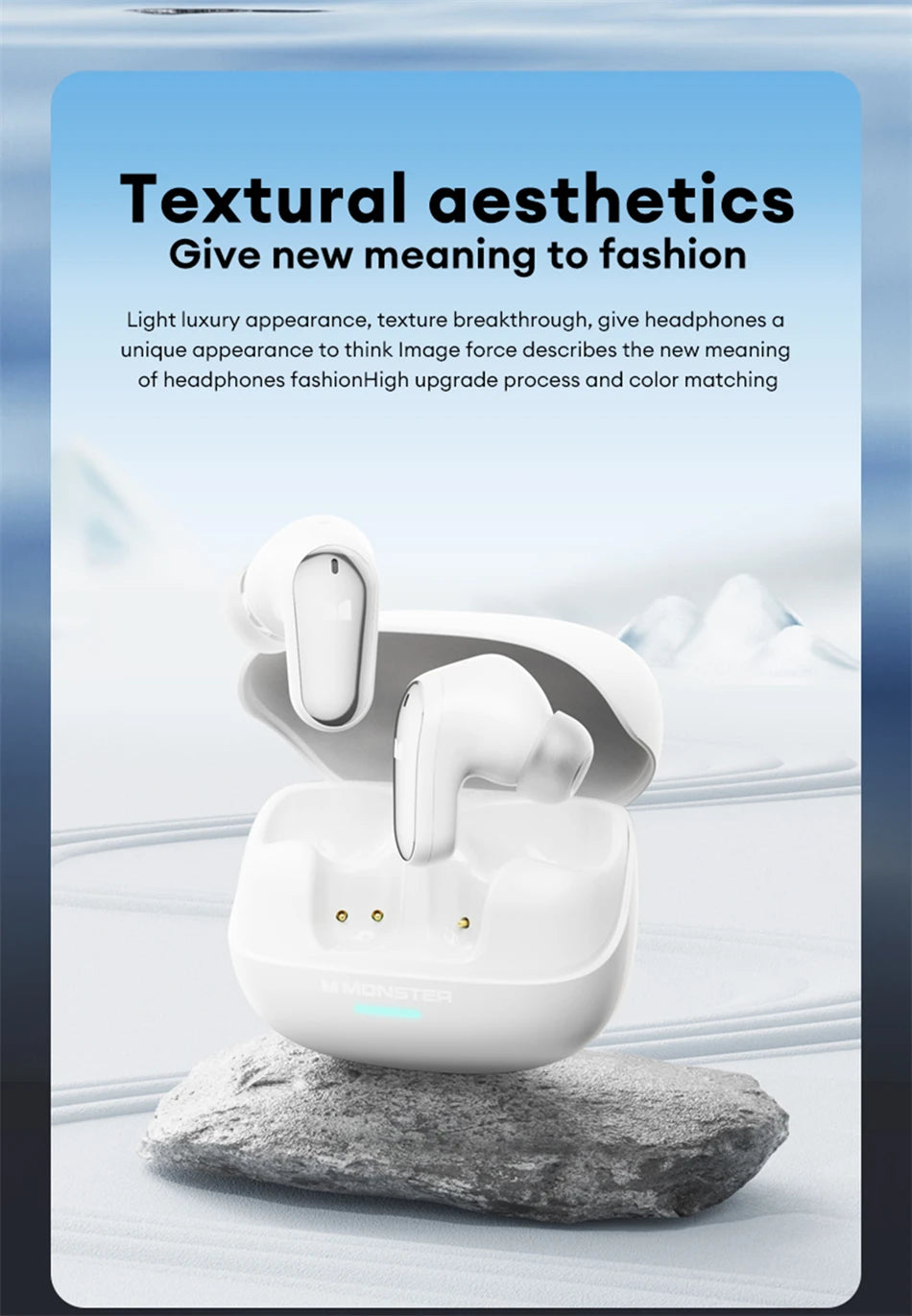 Monster MQT52 kabellose Bluetooth 5.4-Ohrhörer mit langer Akkulaufzeit, Gaming-Kopfhörer im Dual-Modus, Hi-Fi-Stereoklang-Headset mit Mikrofon