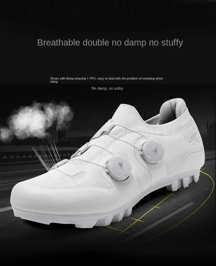Scarpe da ciclismo su strada unisex, HsYixin traspiranti SPD autobloccanti antiscivolo, scarpe da corsa per bici da strada, MTB flat e sneakers da bicicletta