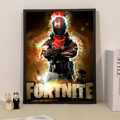 Poster de Jogo F-Fortnite Surpresa — Decoração de Casa, Quadro de Parede para Escritório e Sala de Estar