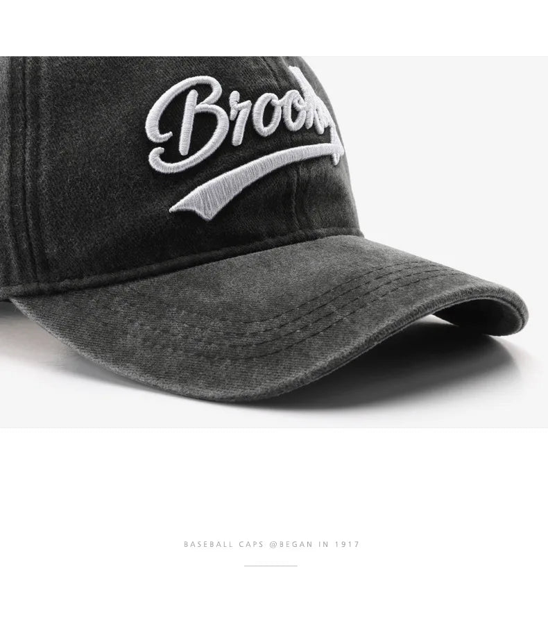 Brooklyn Baseball Caps Embroidery Breathable Retro Style Unisex Comfort Trendy Fashion Summer Hat Sun Protection Curved Brim