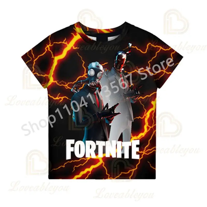 T-shirt de Verão F-Fortnited para Crianças 100-160cm, Promoção Especial, para Meninos, Bebés e Crianças Pequenas, T-shirts Divertidas de Gaming, Moda para Meninas e Meninos, Presente de Aniversário