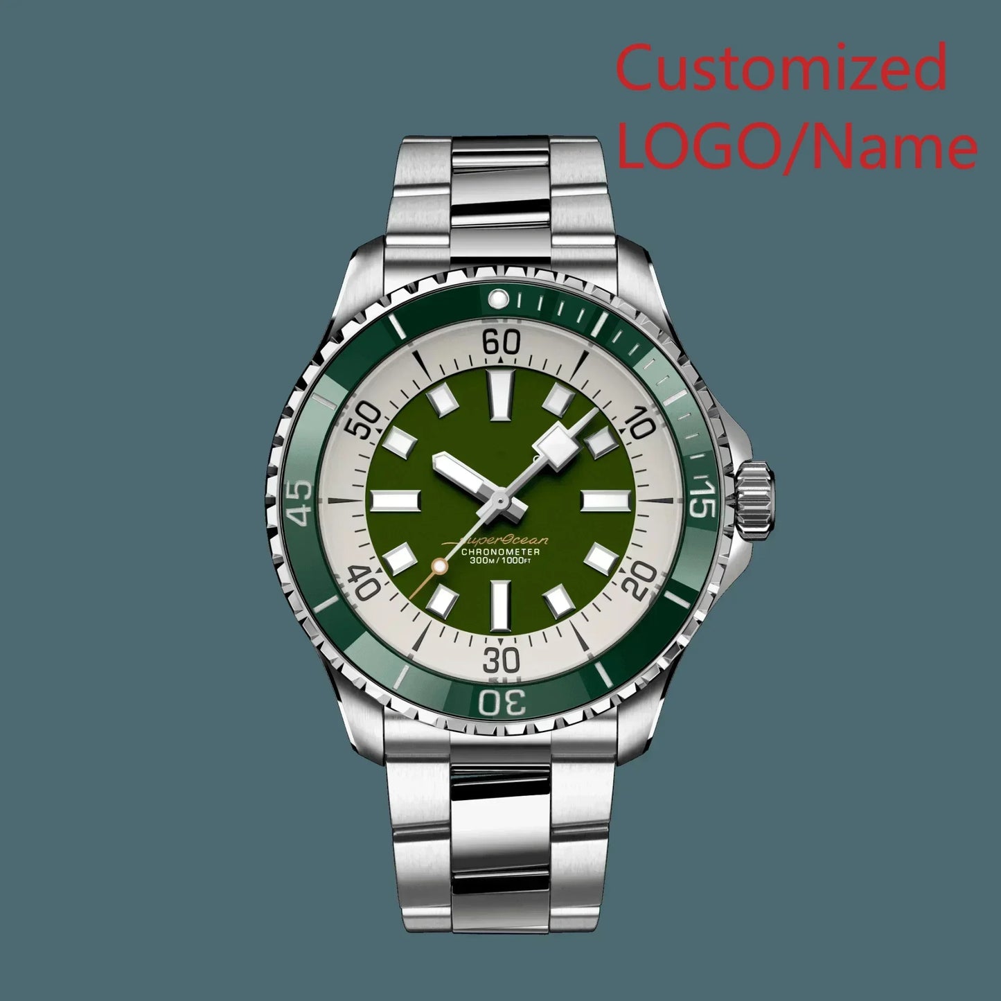 A11 Store Customized Watch Super ocean Mens Automatic Mechanical Watch Stainless Steel Black Blue Ceramic Bezel 44mm