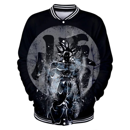 Neue japanische Anime Dragon Ball Z College-Jacke für den Herbst, lässiger Sweatshirt-Hoodie-Mantel, Marken-Baseballjacke