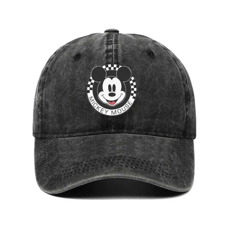 Unisex Vintage Washed Mickey Minnie Print Baseball Cap for Men Women Cartoon Trucker Hat Adjustable Snapback Casual Hip Hop Hat