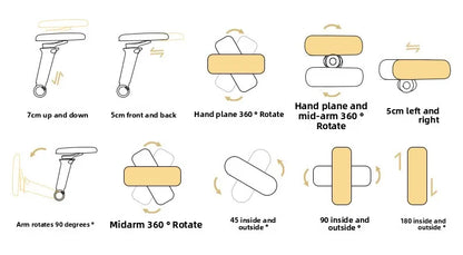 Tragbarer minimalistischer ergonomischer Stuhl mit 10D-Armlehne, Computerstuhl, Bürostuhl, Lernstuhl, Gaming-Stuhl, stabil und langlebig