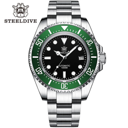 SD1964 Steeldive Brand 2023 Red-Black 45.4MM Men Sapphire Glass Luminous 1000M Waterproof NH35 Dive Watch with Ceramic Bezel