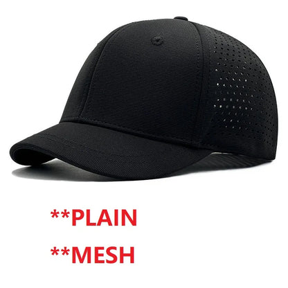 Gorra de béisbol para hombre con cabeza grande, parte trasera cerrada, ala corta de 5 cm, gorras ajustadas de malla, gorras elásticas totalmente cerradas, tallas 56-60 cm y 61-65 cm