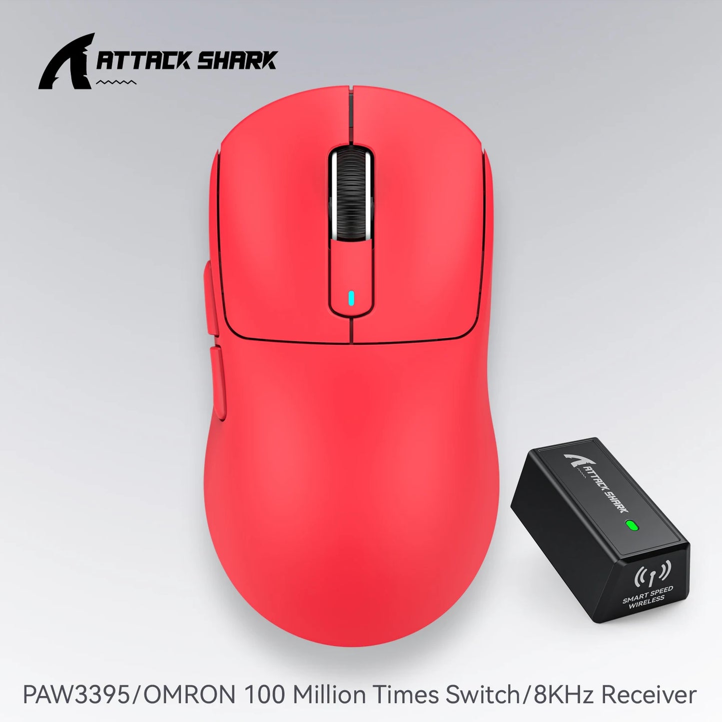 Atack Shark X3 PAW3395 Mouse Lightweight Wireless Gaming Mouse, Tri-Mode Mouse, 26K DPI PAW3395, PC/Laptop/Win/Mac