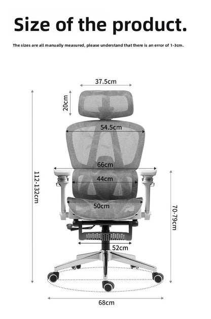 Tragbarer minimalistischer ergonomischer Stuhl mit 10D-Armlehne, Computerstuhl, Bürostuhl, Lernstuhl, Gaming-Stuhl, stabil und langlebig