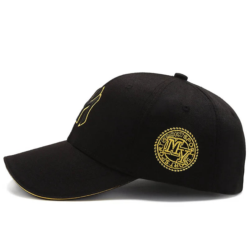 Four Seasons HatsMen Trendy Black Retro brooklyn Letter Embroidery Baseball Cotton Adjustable Casual Hat Hip Hop Sun Hats