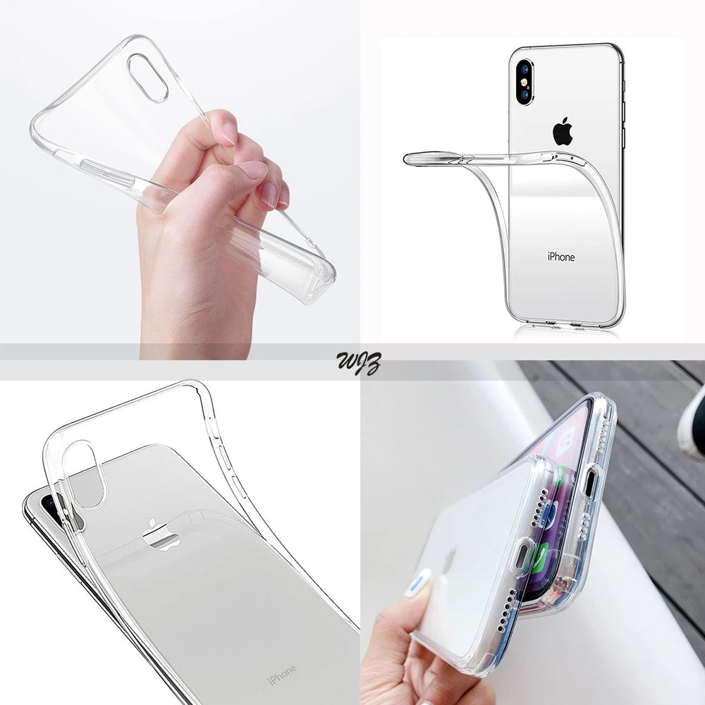 Capa de Telemóvel em TPU Macio Transparente Estilo Cartoon B-Battle-R-Royales-F-FortniteS para iPhone 17 16 15 14 13 12 11 Pro Max Plus