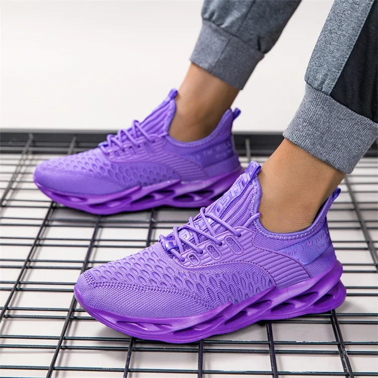 Baskets décontractées roses pour femmes et hommes, chaussures Blade, grandes tailles (46), chaussures de course légères et respirantes pour hommes, baskets de sport en mesh