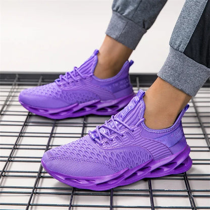 Baskets décontractées roses pour femmes et hommes, chaussures Blade, grandes tailles (46), chaussures de course légères et respirantes pour hommes, baskets de sport en mesh