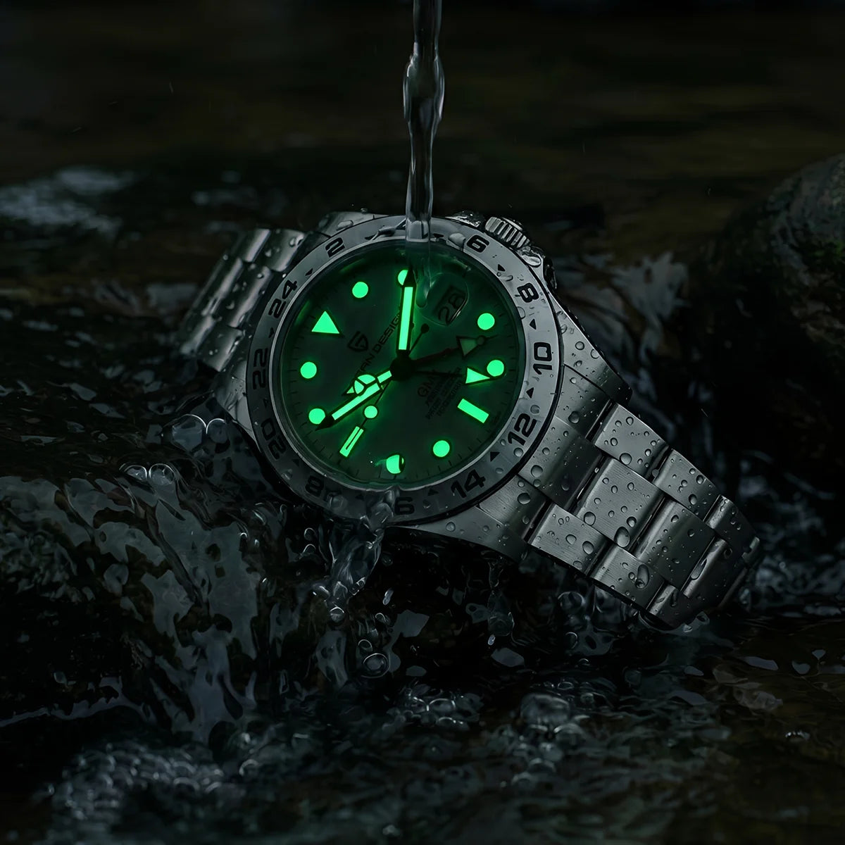 Relógio de mergulho masculino Pagani Design 2026 novo, 42mm, safira, mecânico automático GMT, impermeável 100m PD1682
