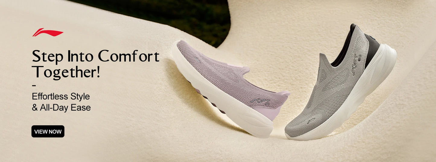Li-Ning férfi SOFT GO 2 KNIT belebújós, casual gyaloglócipő, párnázott, kényelmes és stabil LiNing hálós jogging és mindennapi sport sneakers AGLV017
