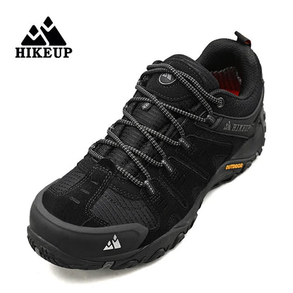 HIKEUP Мъжки туристически обувки от велурена кожа, устойчиви на износване outdoor обувки за трекинг, разходки, лов и тактически маратонки
