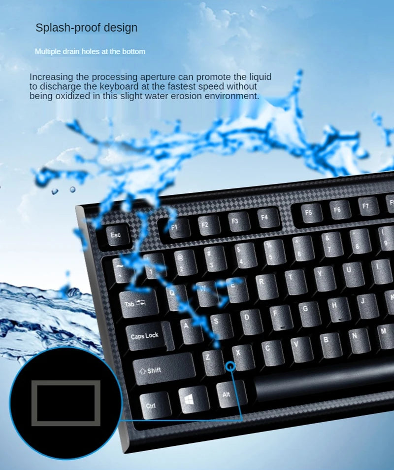 Teclado individual Q9 USB de porta quadrada, para escritório, empresa e casa, PS2 de entrada redonda, com fios, para computador de secretária