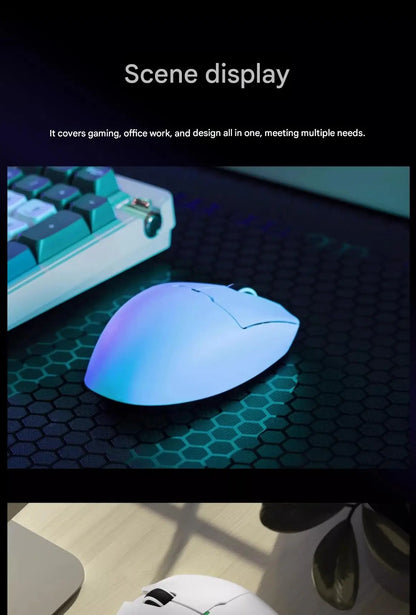 Mouse wireless Bluetooth Aigo GM80 PLUS PRO PAW3311/PAW3395 leggero 1000HZ cablato a tre modalità per gaming ed e-sport, regalo