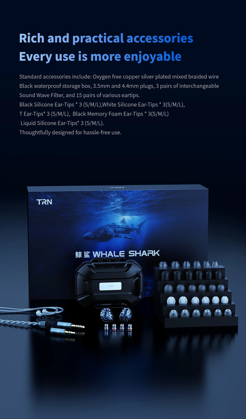 TRN Whale Shark Hybrid Earphones Triple Dynamic + Planar In-Ear Monitors headphones