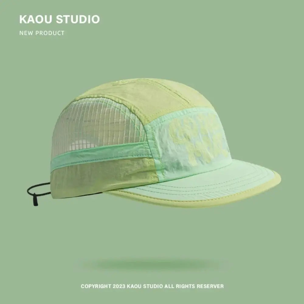 Pehmeälierinen, nopeasti kuivuva baseball-lippis, retrotyylinen 5-paneelinen aurinkosuojahattu, hengittävä hattu, rento hiphop-hattu, verkkokangasjuoksulippis