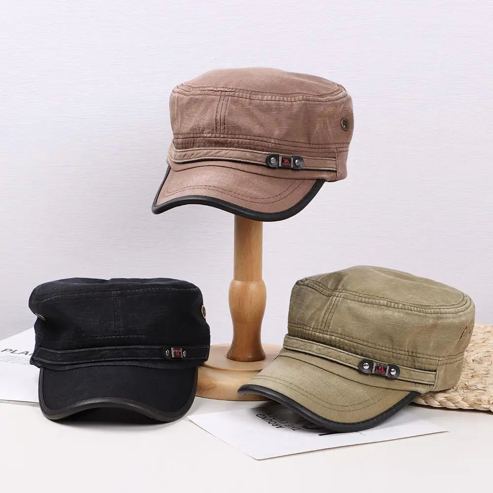 Fashion Men Peaked Cap Spring Summer Breathable Baseball Cap Adjustable Casual Cadet Hat High Quality Cotton Sun Cap