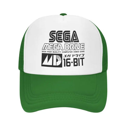 Sega Mega Drive -verkkolippalakki, unisex, hip-hop-snapback, kesäinen hengittävä aurinkolippis, trucker-malli, säädettävä hattu