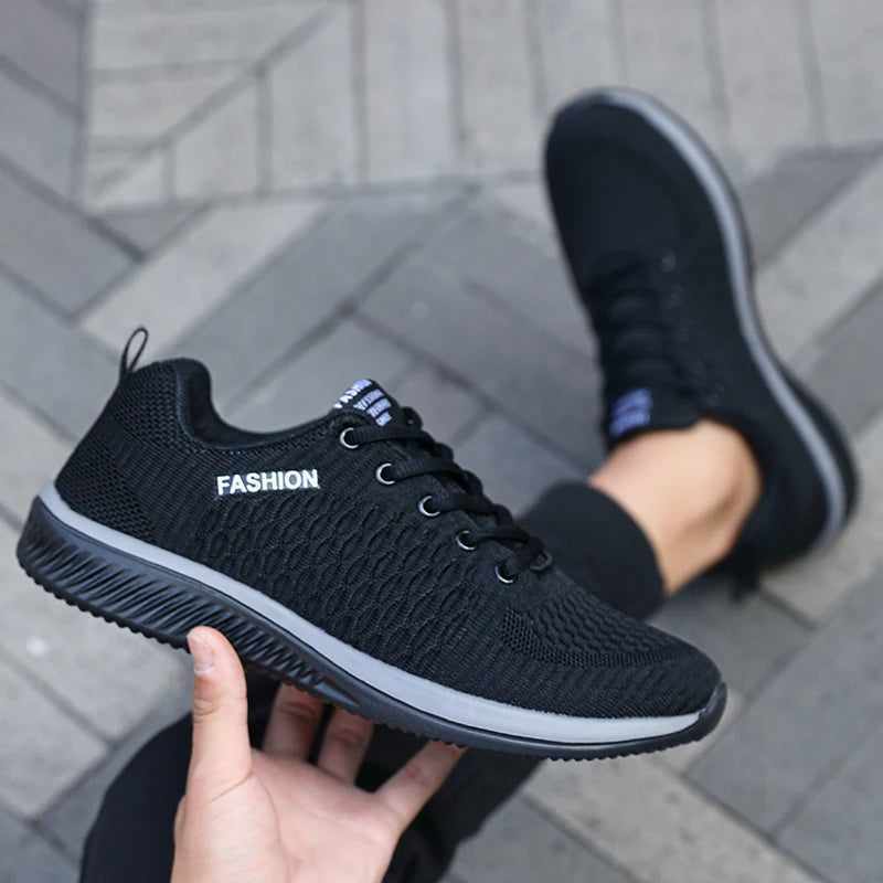 Adidași de alergare pentru bărbați cu plasă, sport, pentru sală, ușori, pantofi casual pentru bărbați, la modă, din tricot respirabil, încălțăminte de mers pe jos, mărimi 39-46