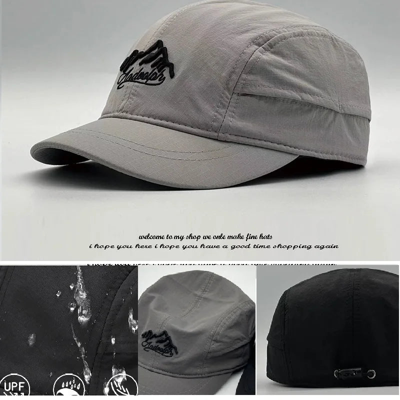 Gorra de béisbol para hombre con cabeza grande, parte trasera cerrada, ala corta de 5 cm, gorras ajustadas de malla, gorras elásticas totalmente cerradas, tallas 56-60 cm y 61-65 cm