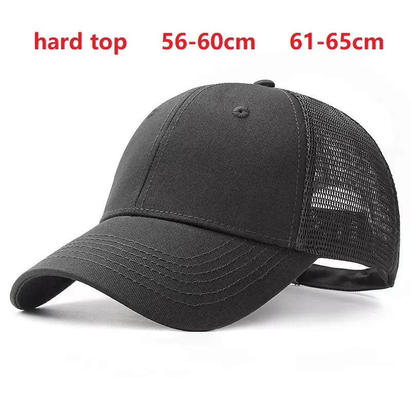 Czapki z daszkiem dla mężczyzn i kobiet o dużych głowach, rozmiar XXL, oversize, z wysokim daszkiem, regulowane, gładkie, jednokolorowe, z zatrzaskiem, 56–60 cm, 60–65 cm