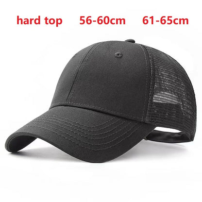 Czapki z daszkiem dla mężczyzn i kobiet o dużych głowach, rozmiar XXL, oversize, z wysokim daszkiem, regulowane, gładkie, jednokolorowe, z zatrzaskiem, 56–60 cm, 60–65 cm
