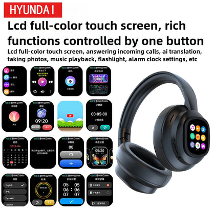 Auricolari HYUNDAI X1PRO Wireless Bluetooth 6.0 con traduzione AI – Oltre 100 lingue, controllo touch, schermo LED, cuffie con cancellazione del rumore