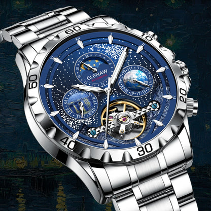 GLENAW Design Herrenuhr Top-Marke Luxusmode Business Automatikuhr für Herren Wasserdichte mechanische Uhr Montre Homme