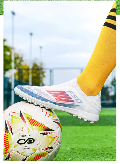 Men's Soccer Shoes Training Football Boots Indoor Sneakers TF Long Spikes Match Futsal Ultralight Breathable Cleats Drop Shipping