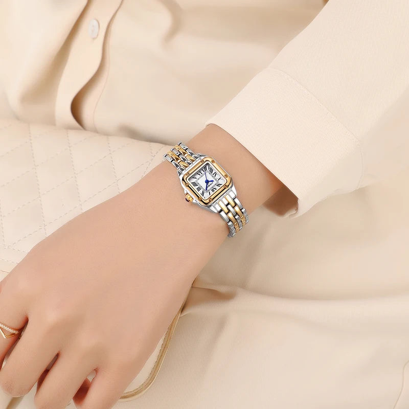 YASHIDUN Fashion Women Watch Stainless Steel Luxury Ladies Quartz Watches Business Female Clock Bracelet Wristwatch Women Gift