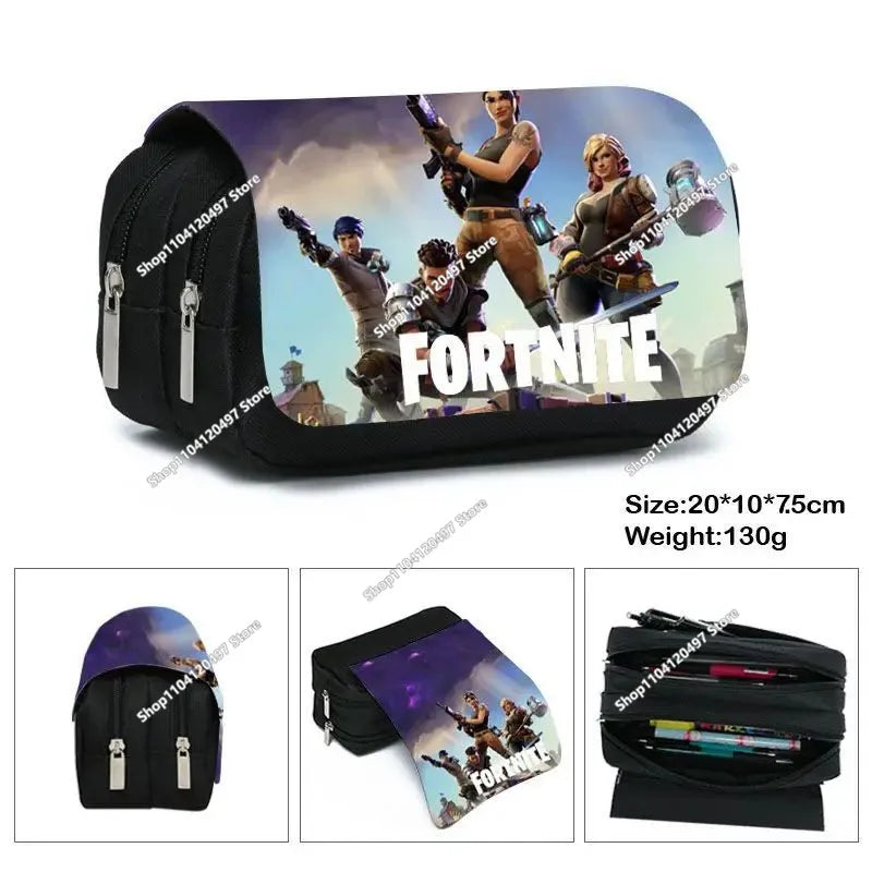 Fortnite Kids Pencil Bag Kawaii Pencil Case Large Capacity Waterproof Handheld Cosplay Pencil Pouch Office Stationary Gift Toy