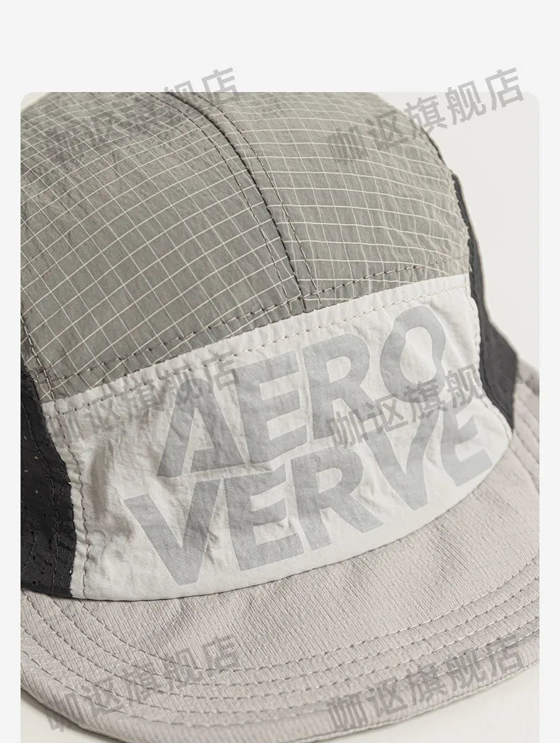 Gorras de béisbol japonesas de 5 paneles con combinación de colores retro para hombre; para verano, actividades al aire libre, acampada y ocio; protección solar; gorras de nicho para mujer