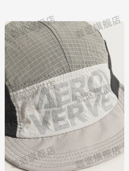 Gorras de béisbol japonesas de 5 paneles con combinación de colores retro para hombre; para verano, actividades al aire libre, acampada y ocio; protección solar; gorras de nicho para mujer