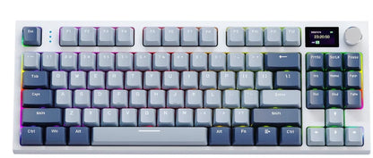 Teclado mecânico ATTACK SHARK K86 com botão metálico, ecrã TFT inteligente a cores, layout de 87 teclas, iluminação RGB e ligação trimodo