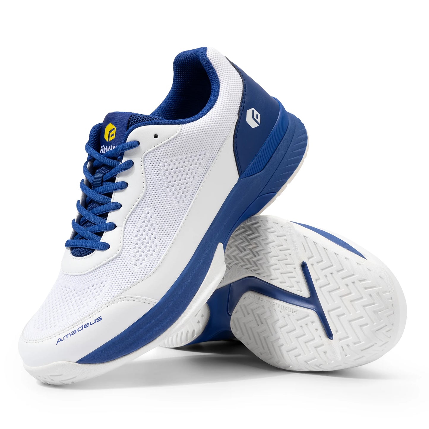 FitVille Men'S Tennis Shoes Wide Version 2E Professional Training Sports Shoes Breathable Non-Slip Rackets With Arch Support