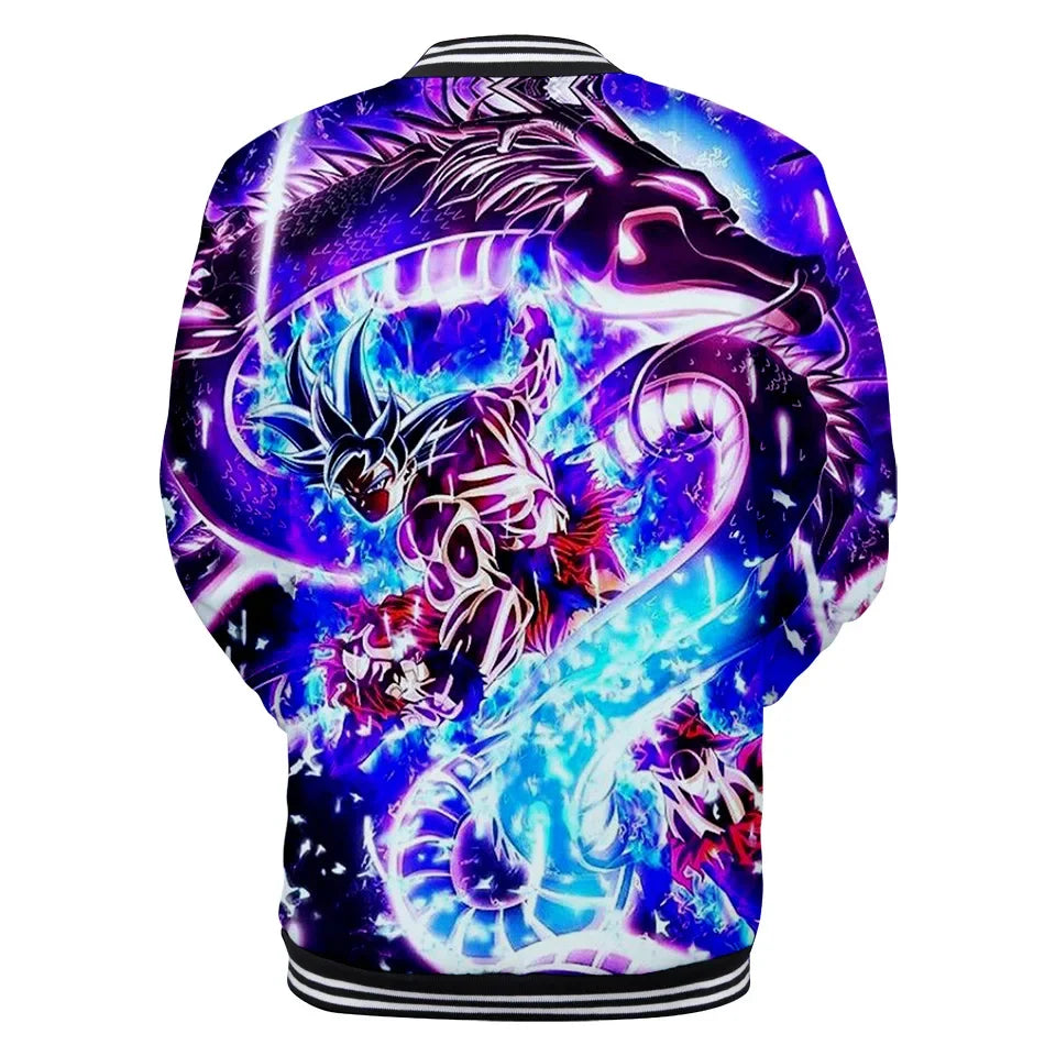 Neue japanische Anime Dragon Ball Z College-Jacke für den Herbst, lässiger Sweatshirt-Hoodie-Mantel, Marken-Baseballjacke