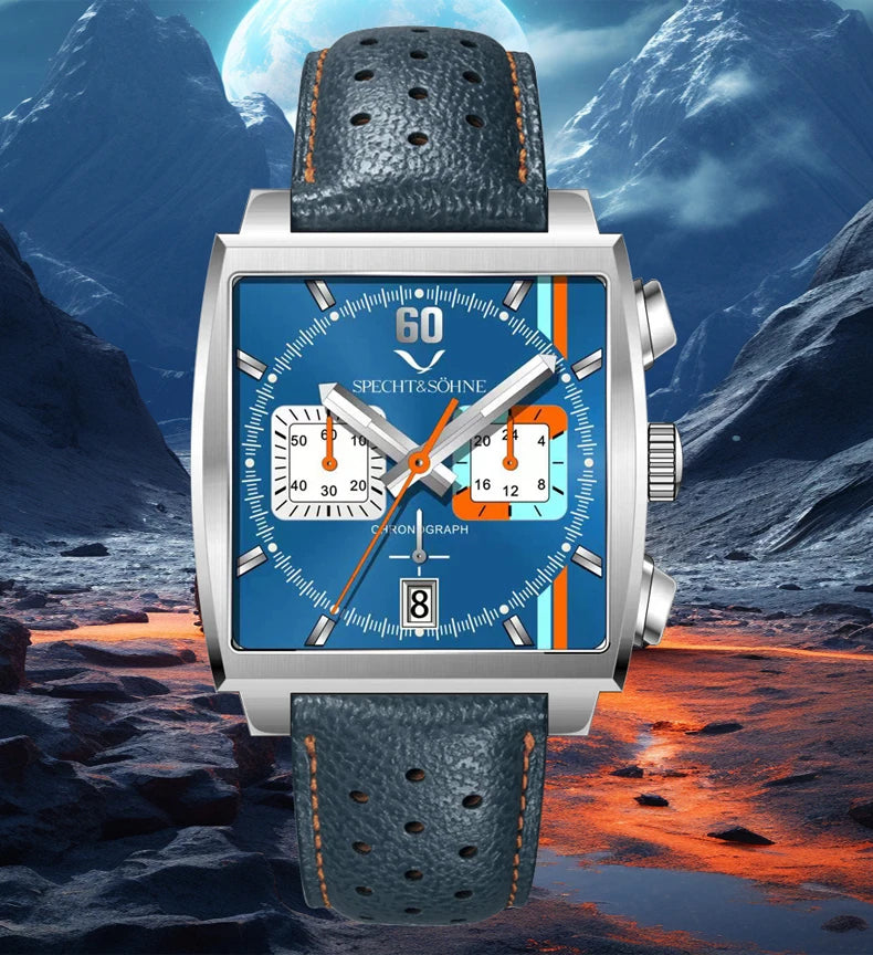 Specht & Söhne New Hot Watches Men Luxury Brand Male Japan VK64 Chronograph Trendy Sport Wristwatch Waterproof