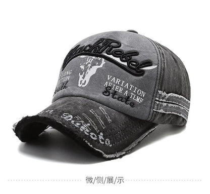 Șapcă de baseball vintage cu litere brodate, model „Bull Washed”, pălărie de soare retro pentru bărbați și femei, șapcă casual cu cozoroc în stil hip-hop