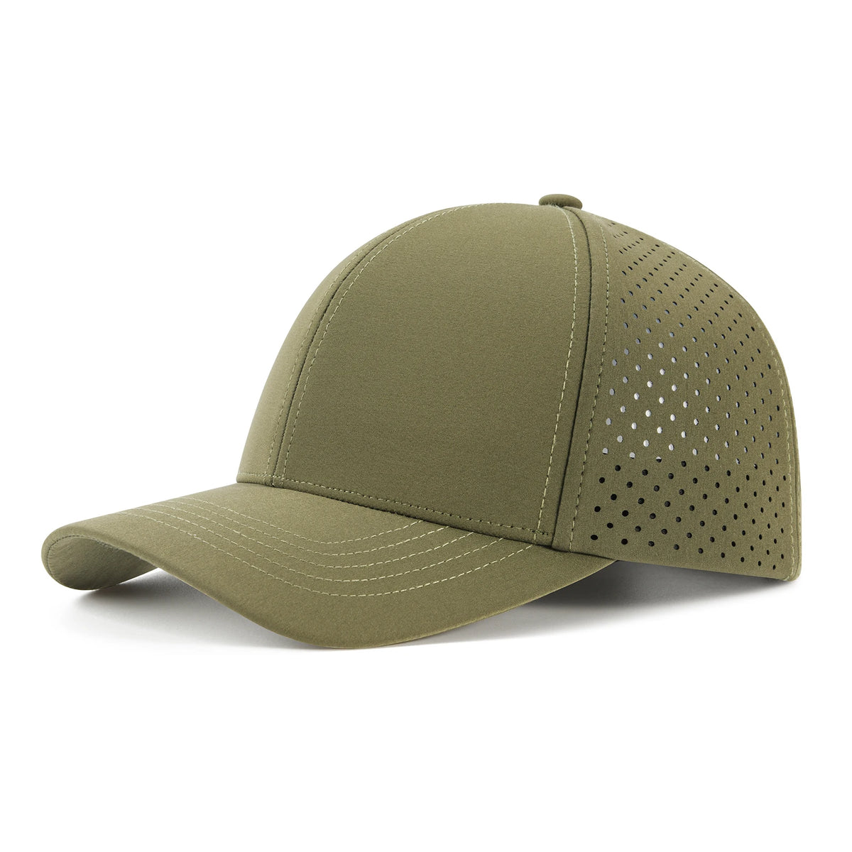 VOBOOM Herren-Baseballkappe mit Schnell-Trocknungsfunktion, lasergeschnittenem Netzstoff, gewölbter Krempe und Snapback-Verschluss – für Outdoor, Laufen und Reisen – schwarze Kappe
