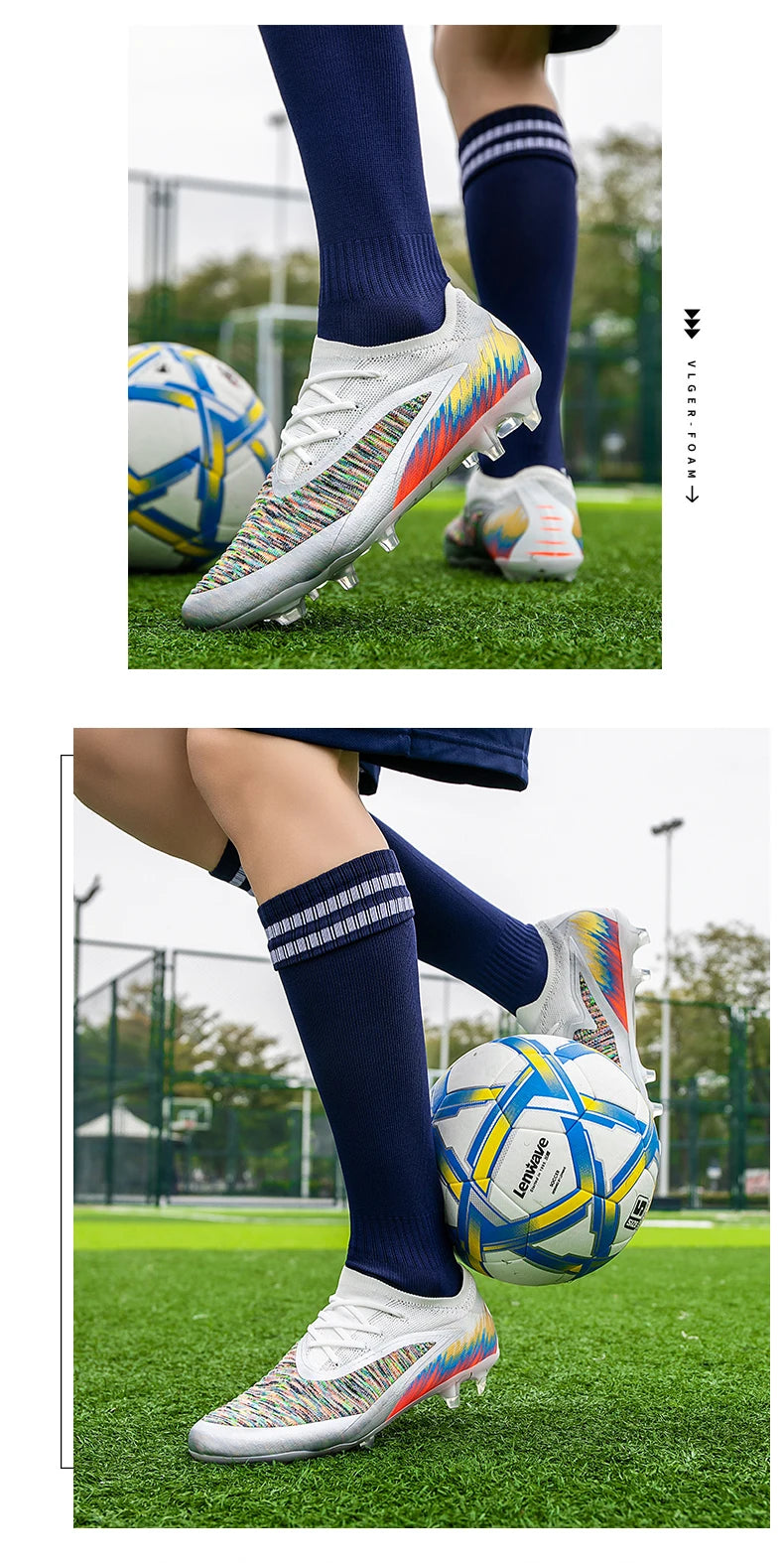 New Men Football Boots Shoes Match Training Soccer Shoes Non-Slip Cleats Long Spikes FG Ultralight Outdoor Sneaker Drop Shipping
