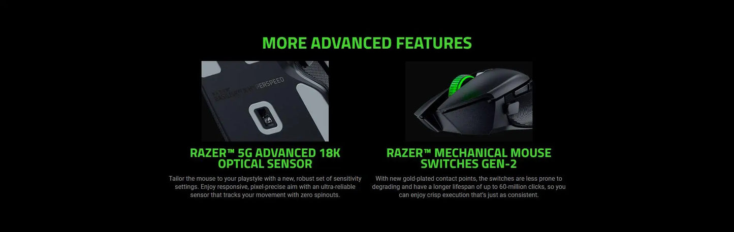 Original Razer Basilisk V3 X HyperSpeed Wireless Gaming Mouse 18K Optical Sensor Chroma RGB  2.4 GHz & BluetoothWireless Mice