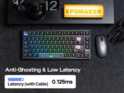 Teclado mecânico magnético EPOMAKER HE80 75% layout US QWERTY Hot-Swap Creamy Gasket com fio Hall Effect DKS SOCD para PC/Mac