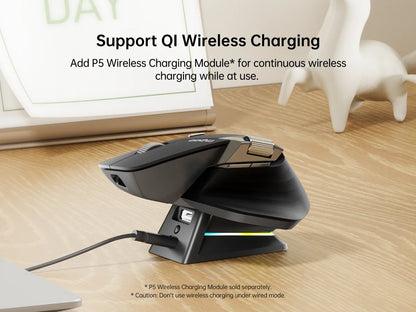 Rapoo MT760PRO Wireless Mouse NearLink + Bluetooth 5.0 Multi-Device 12000 DPI 2K Polling Rate Ergo for Work Gaming Quiet Clicks