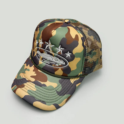 Cruise Ship Pattern Baseball Cap Summer Five-star Mesh Cap for Men and Women Outdoor Beach Sun Protection Trucker Baseball Caps