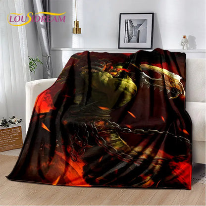 World of Warcraft,WOW ,Game Gamer Soft Plush Blanket,Flannel Blanket Throw Blanket for Living Room Bedroom Bed Sofa Picnic Cover